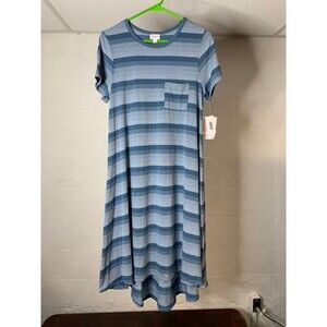 Lularoe Carly Blue Stripes NWT XS